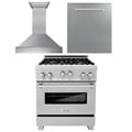 30 in. Stainless Steel Gas Range, Range Hood and Dishwasher E904541