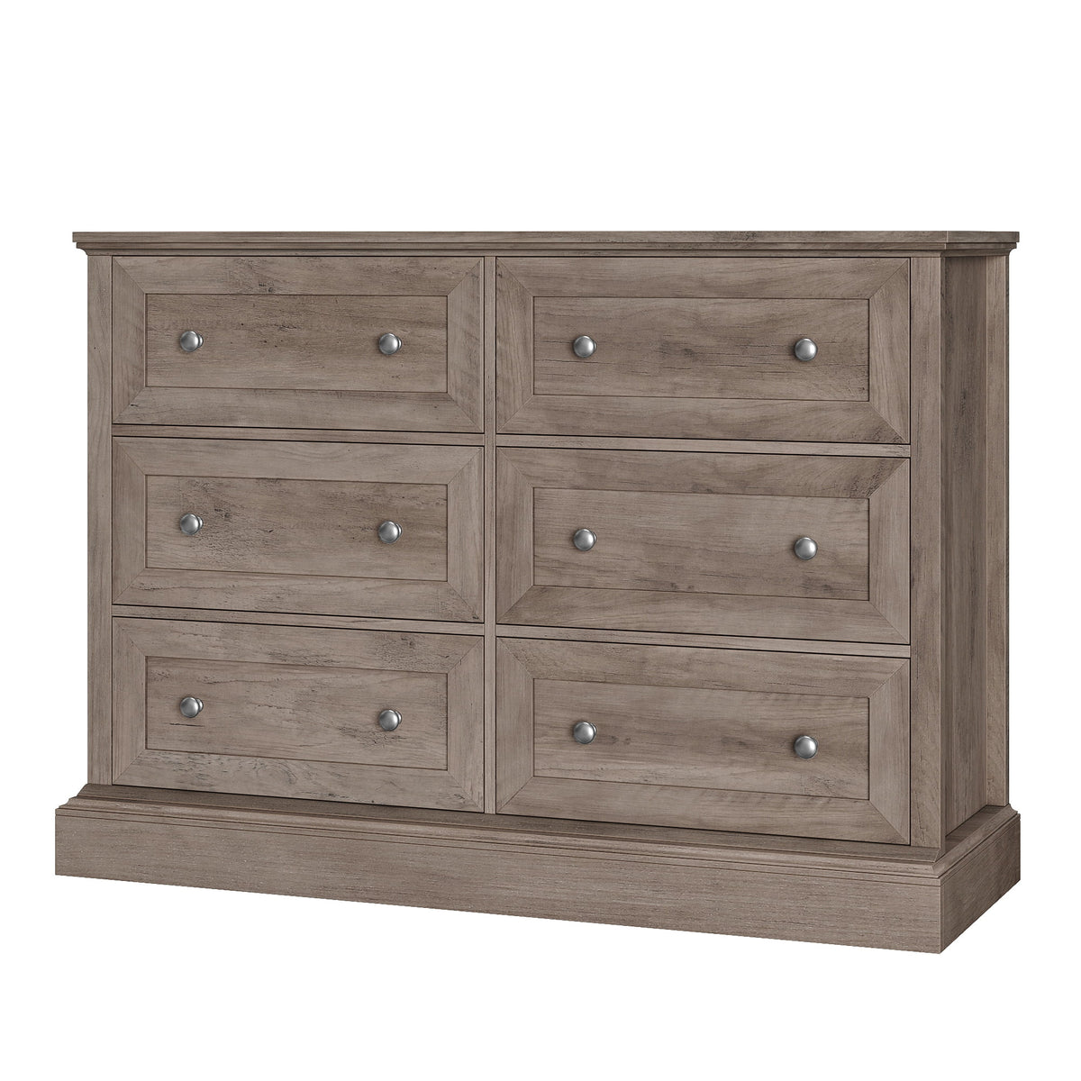 White 6 Drawer Double Dresser W355689