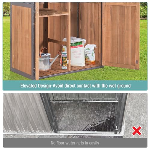 Outdoor Storage Shed with Adjustable Shelves L19123