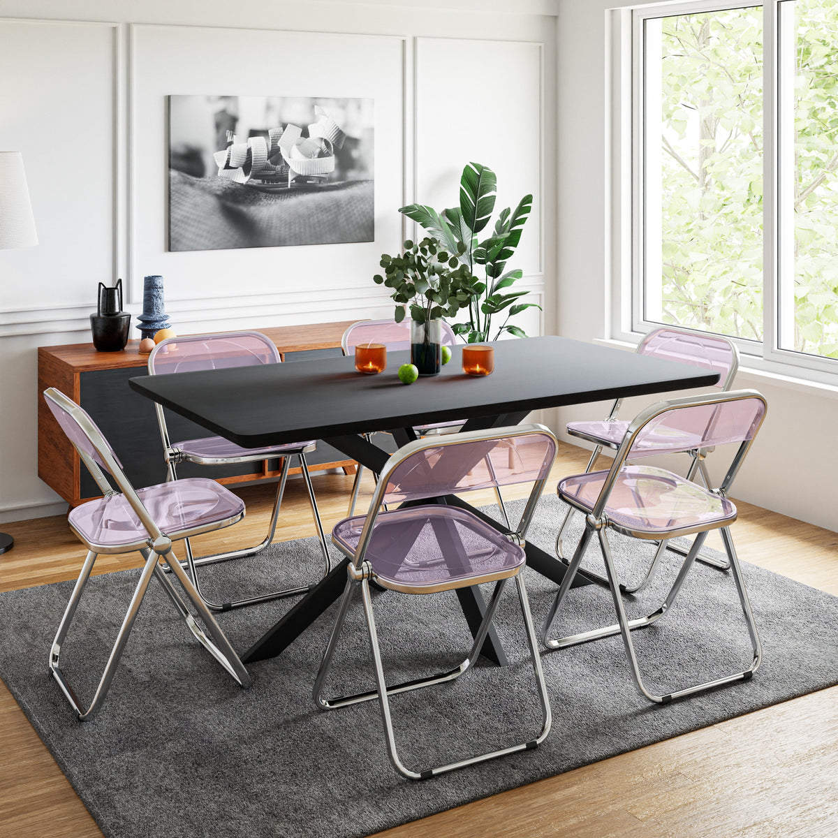 7-Piece Acrylic and Wood Dining Set T908149