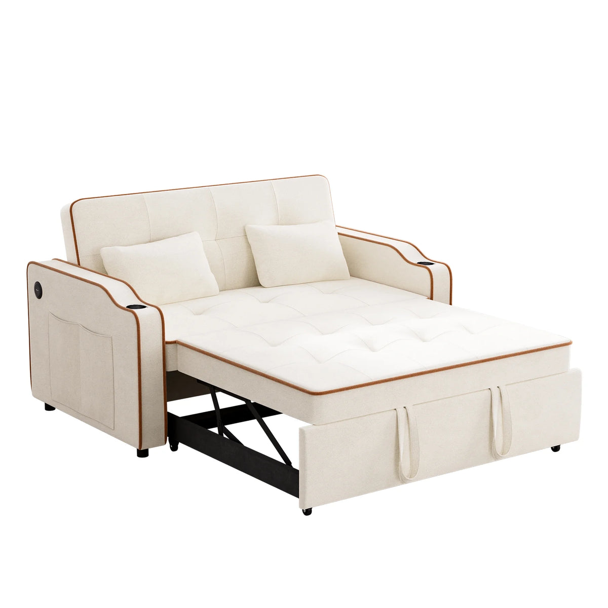 3 in 1 Convertible Sleeper Sofa Couch with Pullout Bed D7625
