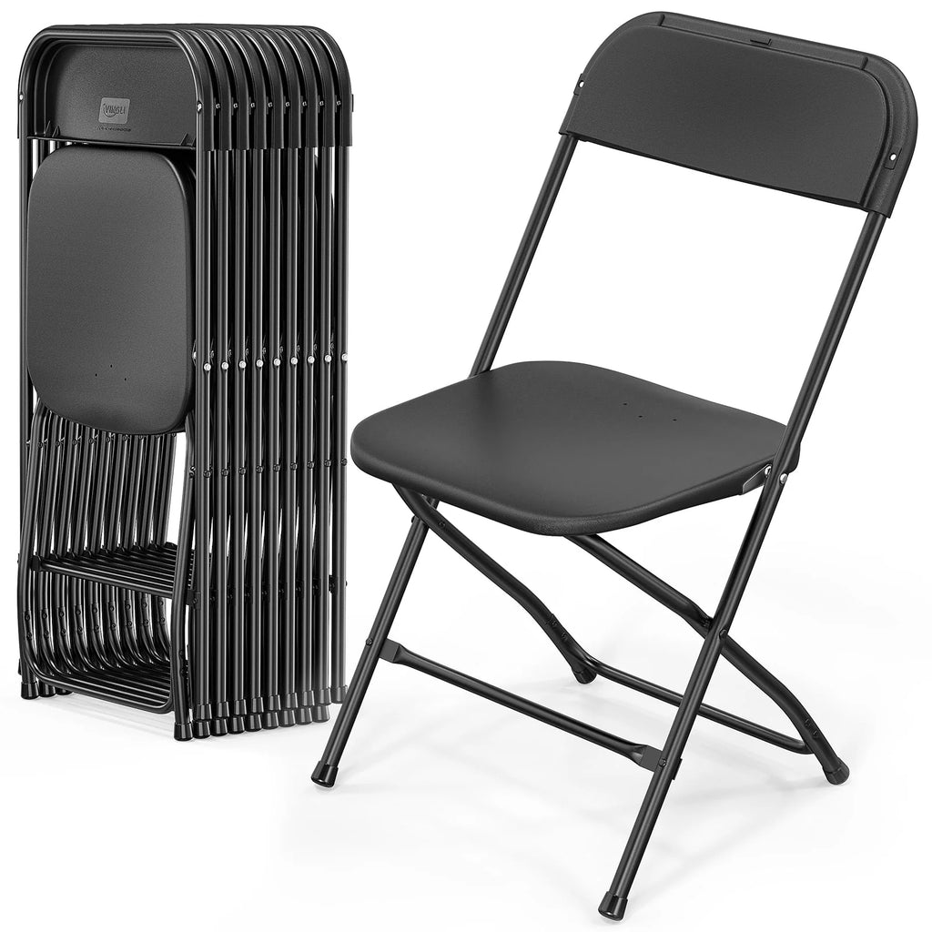 White 10 Pack Plastic Folding Chair V350