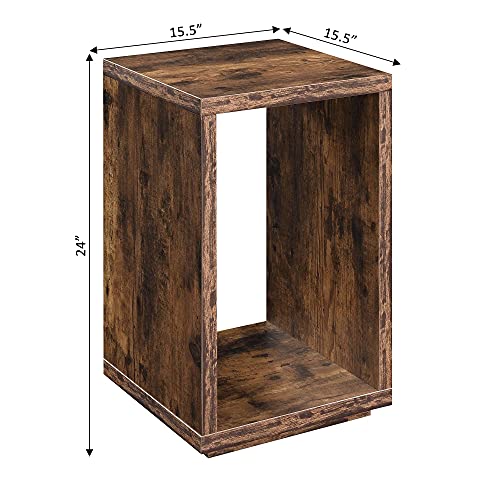 White Faux Marble End Table with Shelf L7715