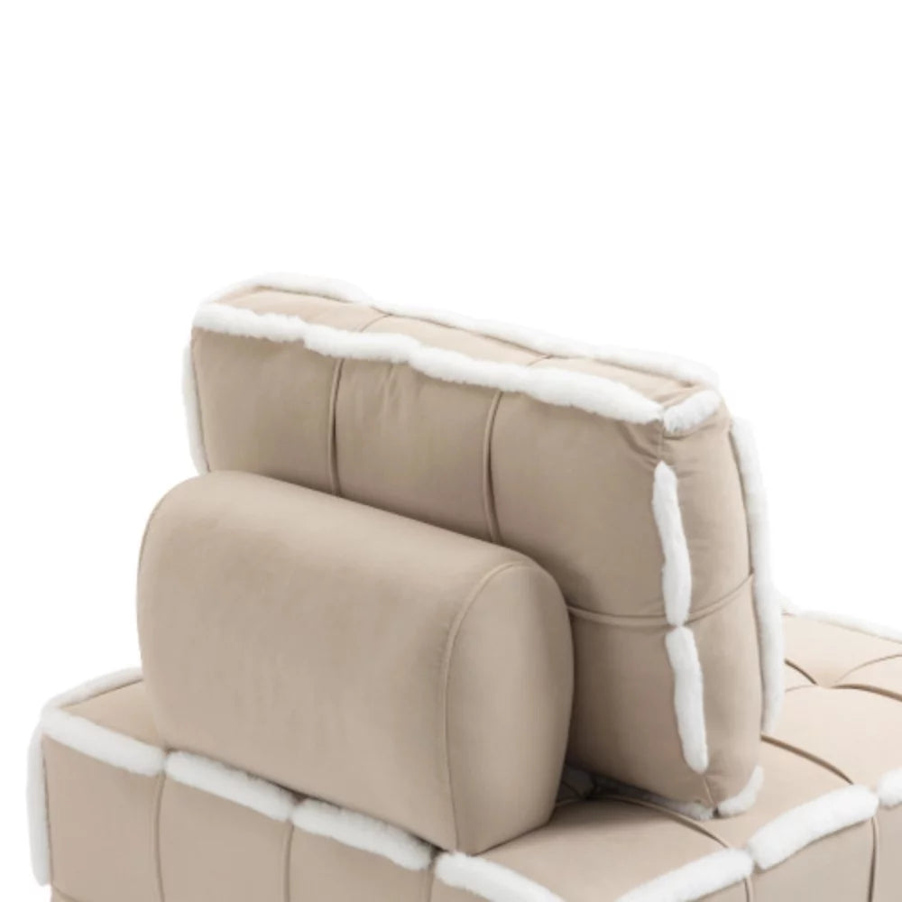 Beige Upholstered Armless Accent Sofa Chair P97384