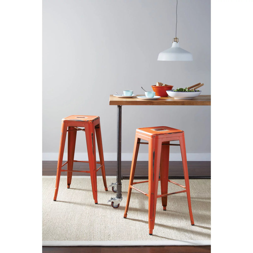 Antique Black Metal Barstools 2-Pack I869
