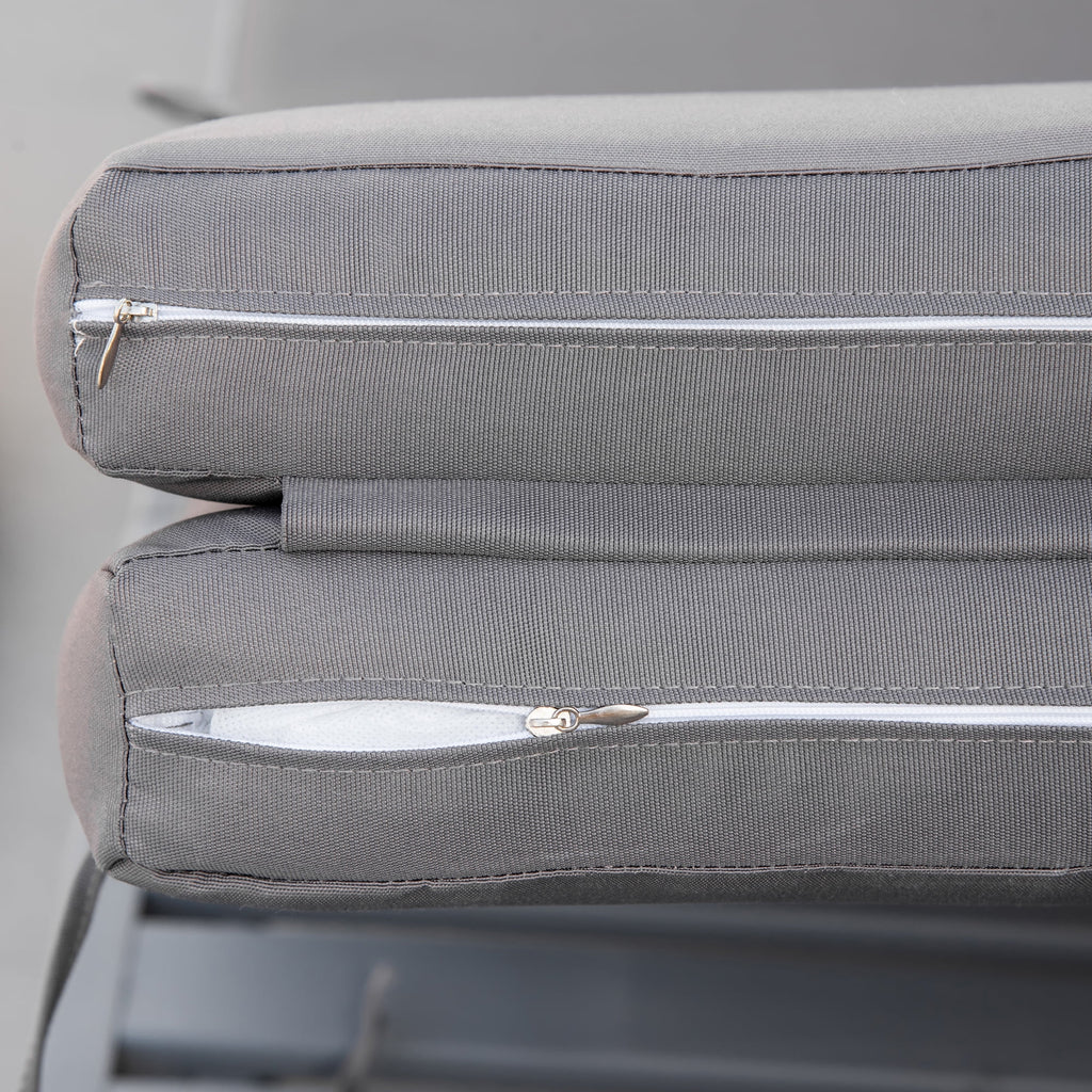 Grey 4-Position Adjustable Chaise Lounge Chair with Cushion P271