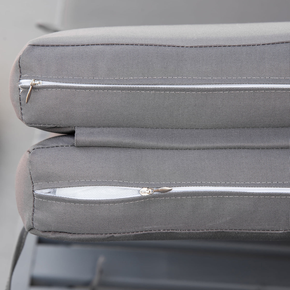 Grey 4-Position Adjustable Chaise Lounge Chair with Cushion P271