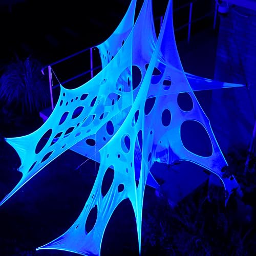 Glow-in-The-Dark White Spider Web Decoration N503580