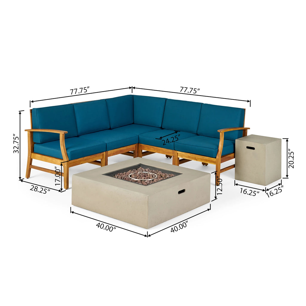 7-Piece Acacia Wood Outdoor Sofa Set S6953