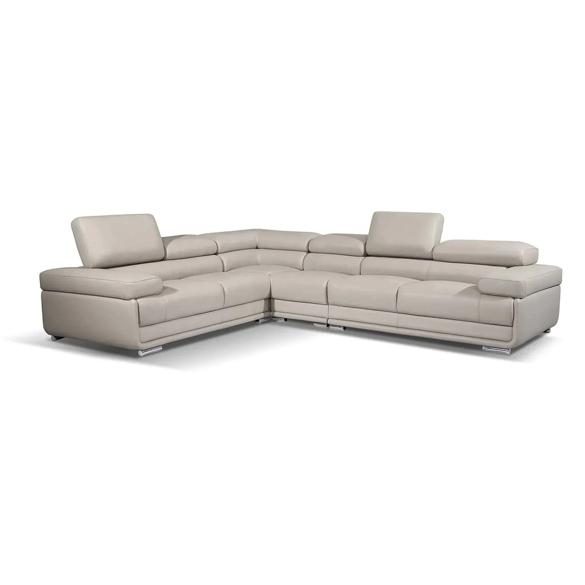 Light Gray Leather Sectional Sofa N88903