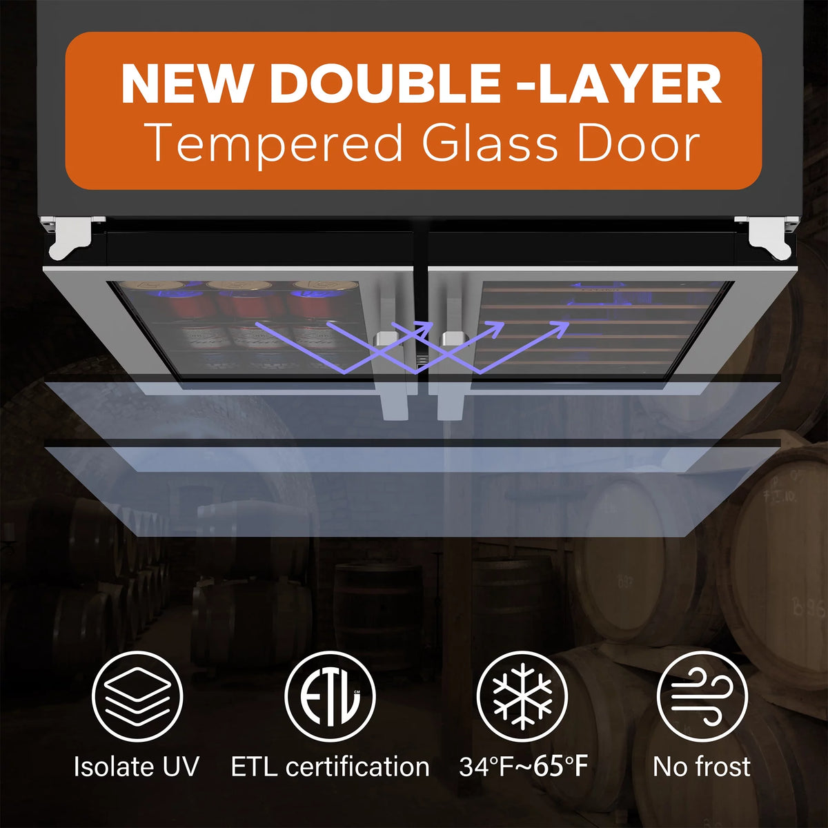 24 inch Dual Zone Wine Cooler Beverage Refrigerator N818