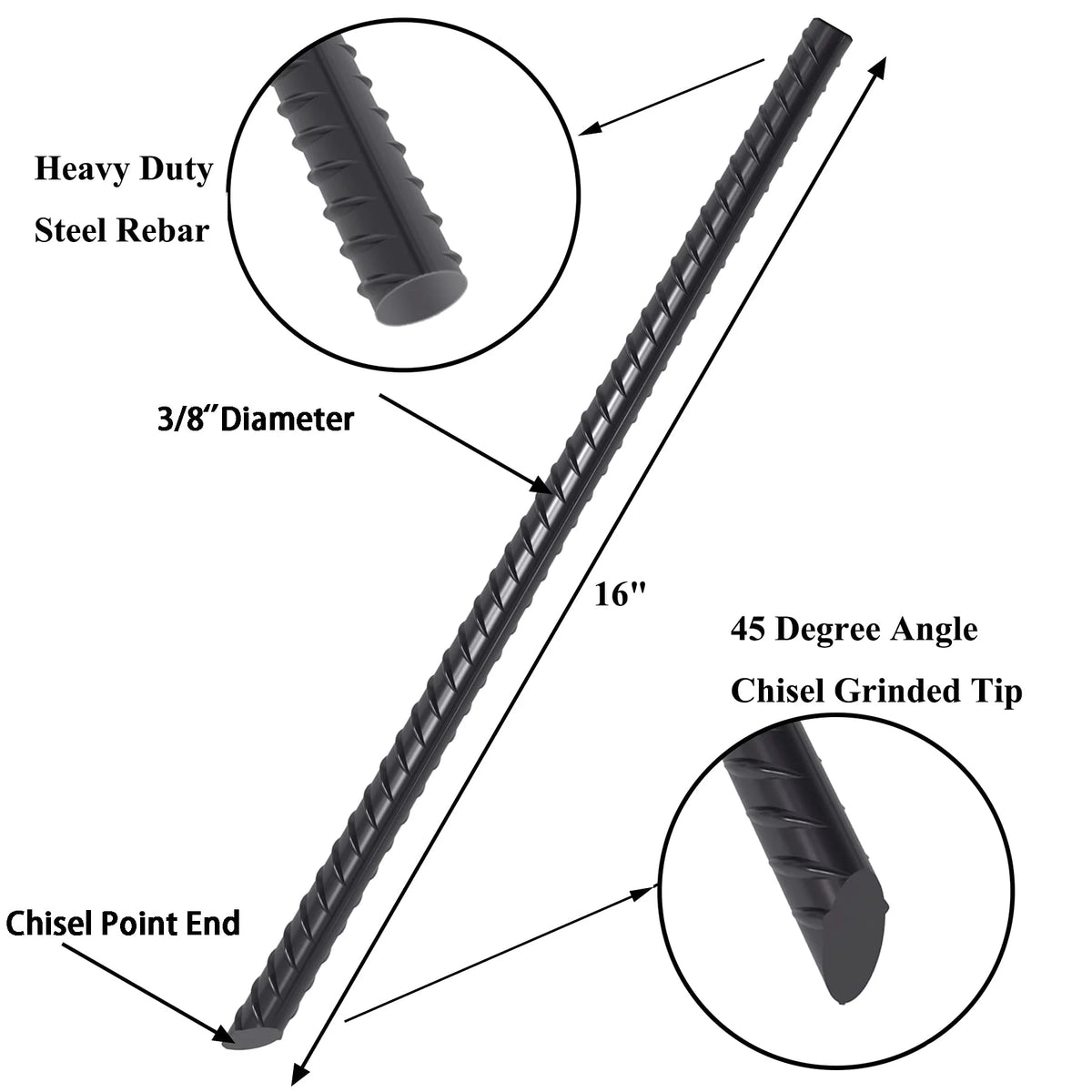 16 Pc Heavy Duty Metal Ground Anchors F510