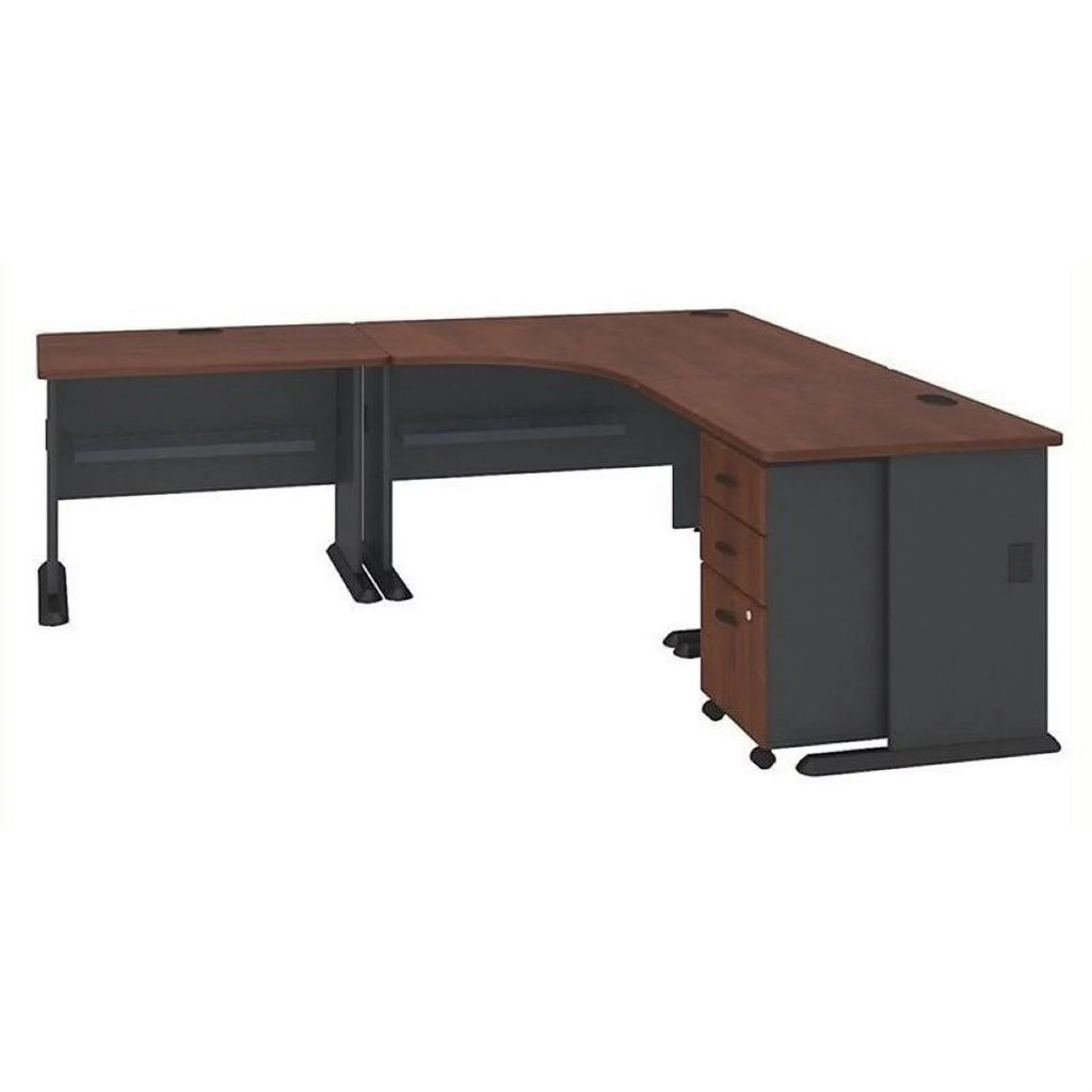 84" L-Shaped Corner Desk in Hansen Cherry N2967