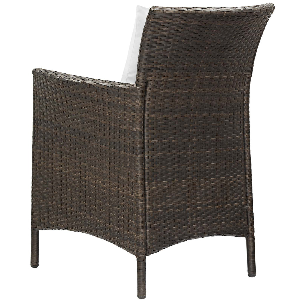 Brown White Rattan Wicker Dining Chair Set of 2 O8219