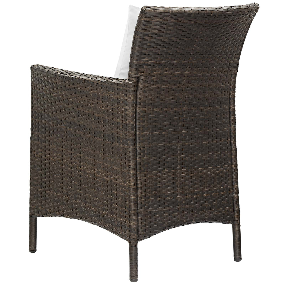 Brown White Rattan Wicker Dining Chair Set of 2 O8219