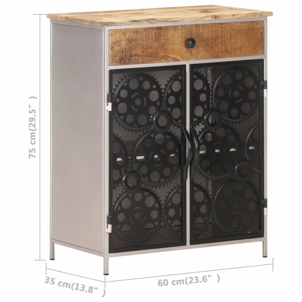 Rough Mango Wood & Iron Sideboard Z57593