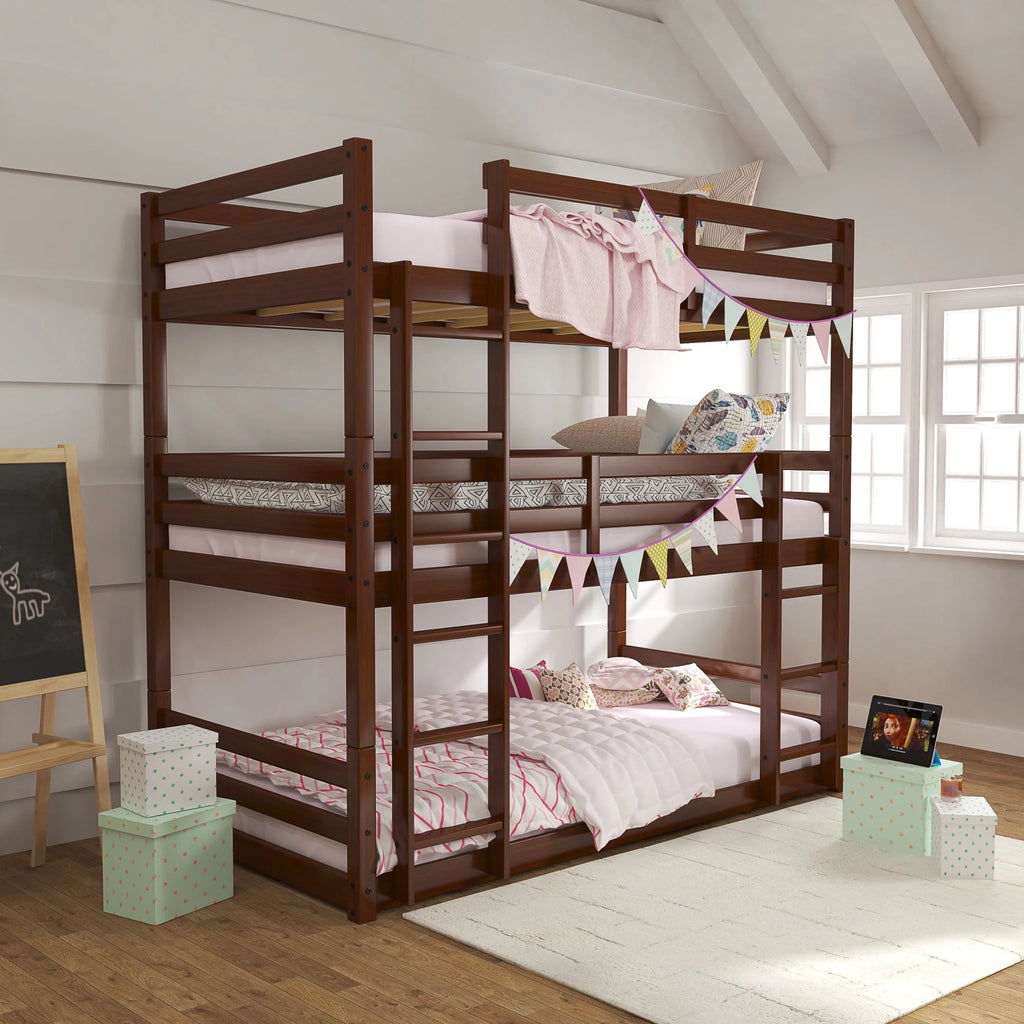 White Wood Convertible Bunk Bed P8473