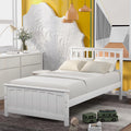 White Twin Size Wood Platform Bed L11311