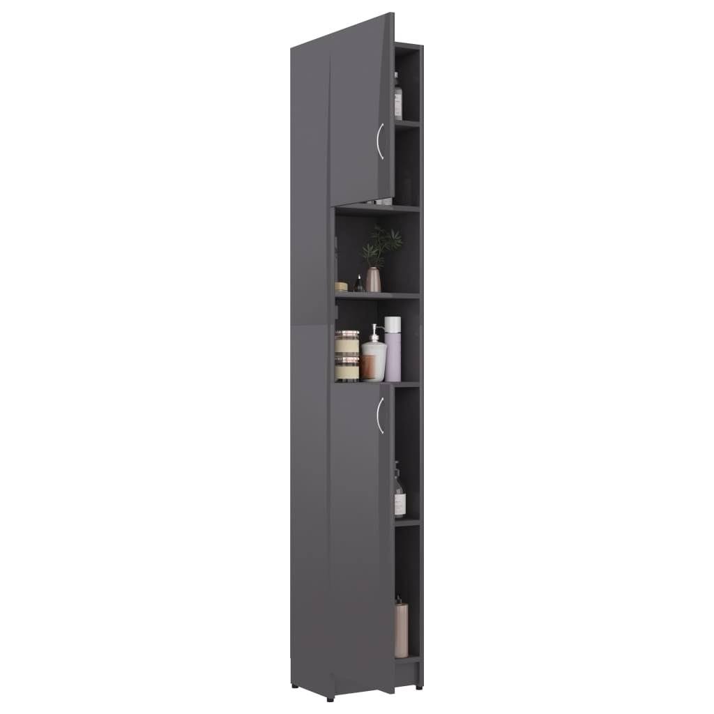 Bathroom Cabinet High Gloss Gray Chipboard U460