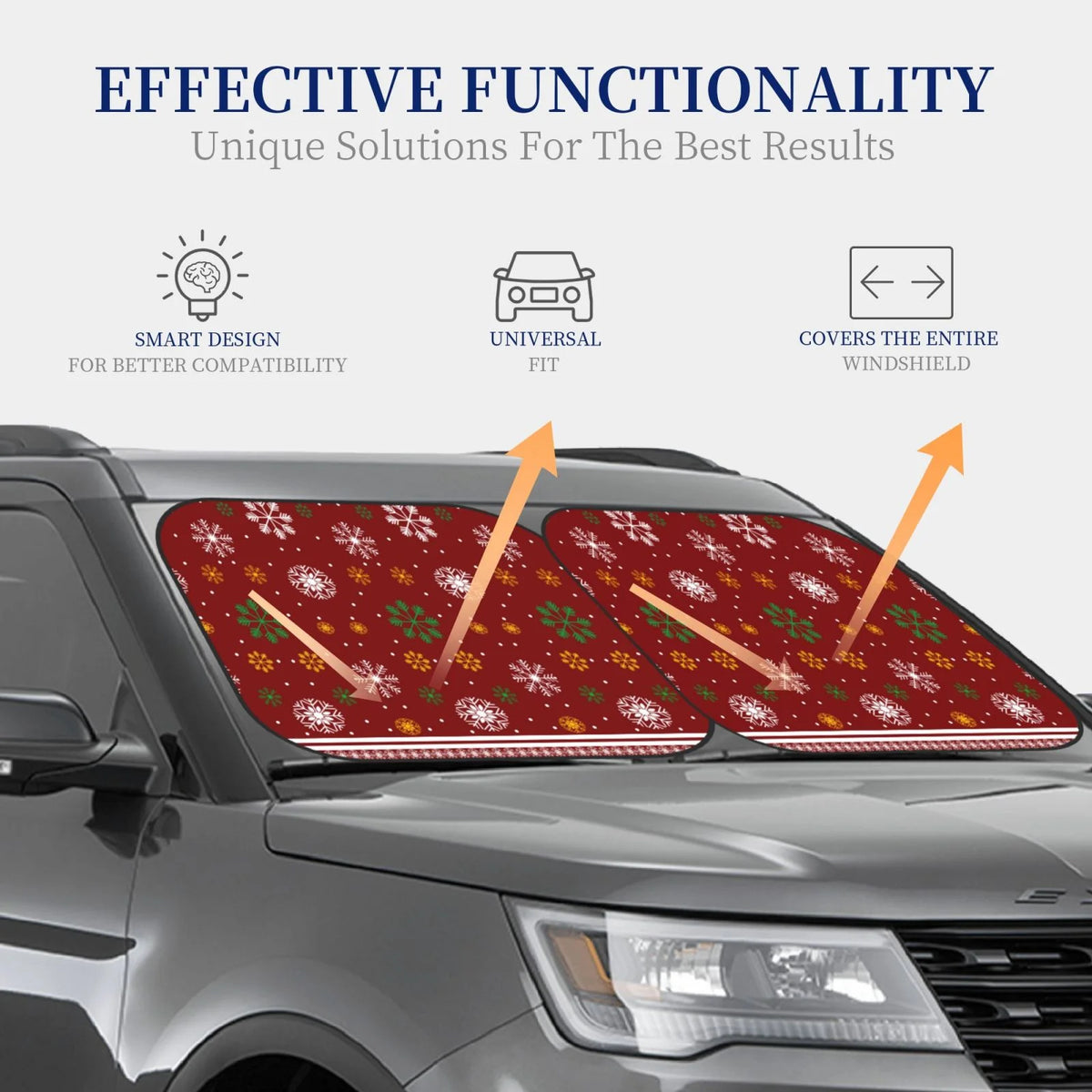Merry Christmas 2 Pack Foldable Car Windshield Sun Shade G96505