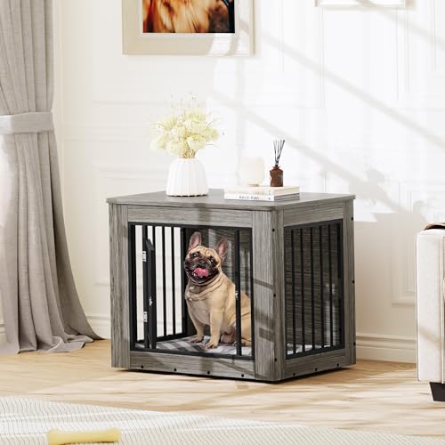 Rustic Brown Dog Crate Furniture End Table J780