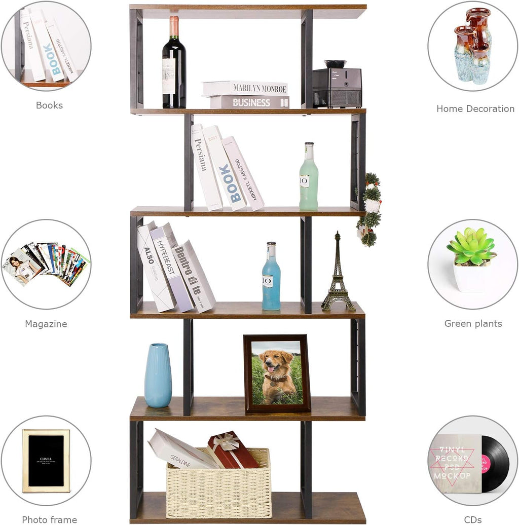 5-Tier S-Shaped Bookshelf V184296