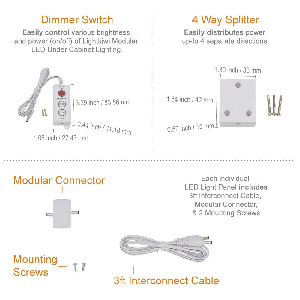 12 inch Warm White Modular LED Under Cabinet Lighting 9 Panel P531