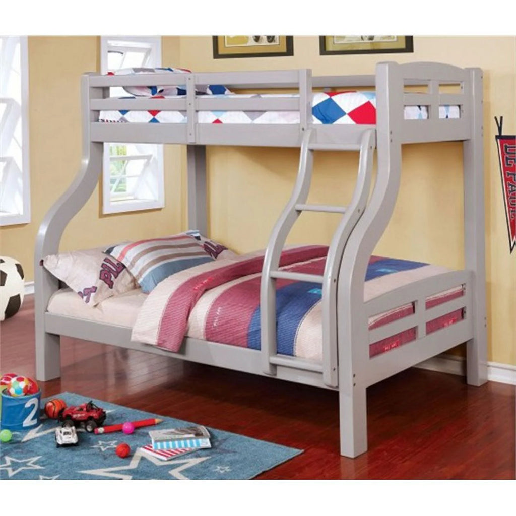 Gray Wood Twin over Full Bunk Bed Z2600
