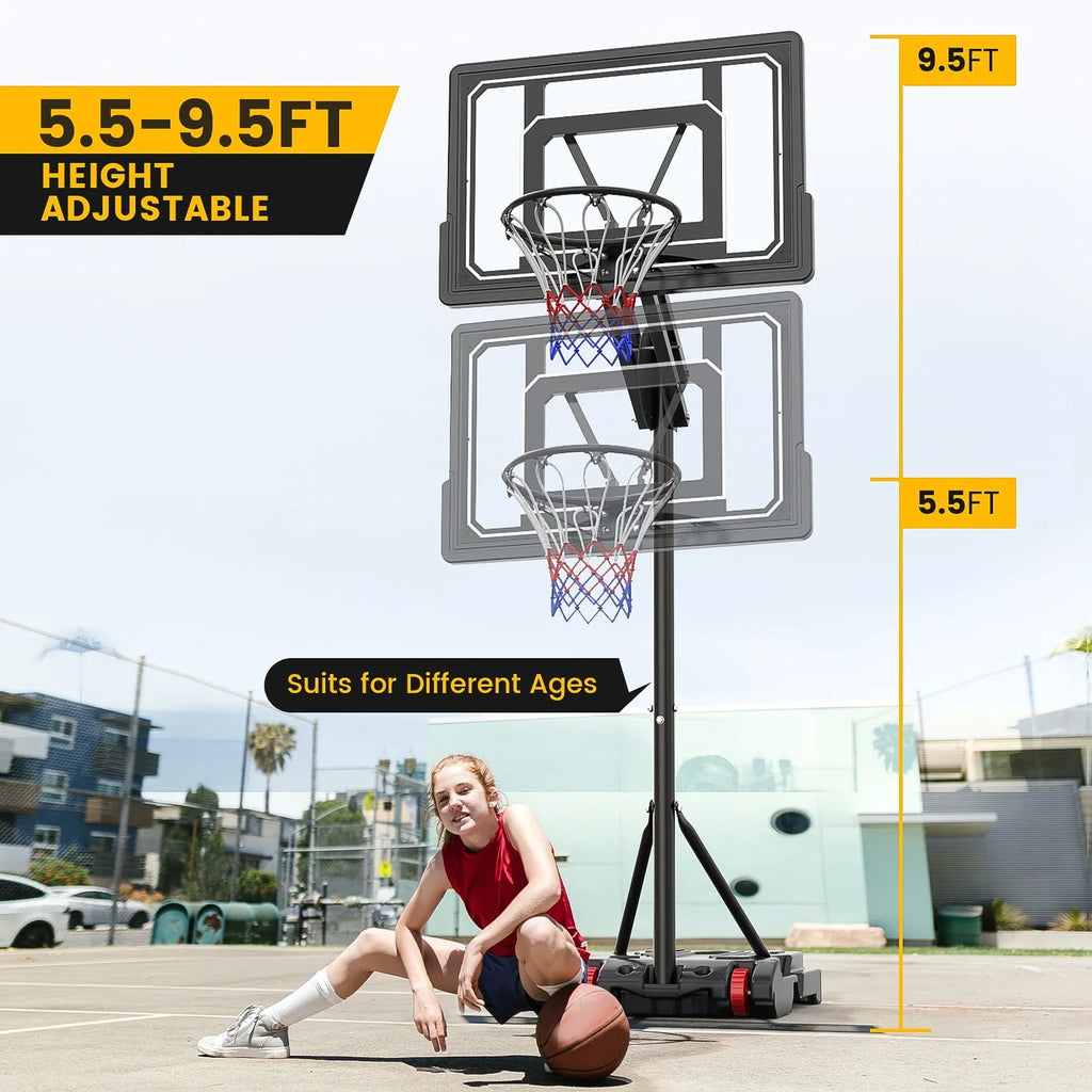 Portable Basketball Hoop & Goal System 5.5 - 9.5 ft. Adjustable O3061
