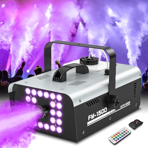 1500W Fog Machine with 24 LEDs Strobe Lights and Remote W465741