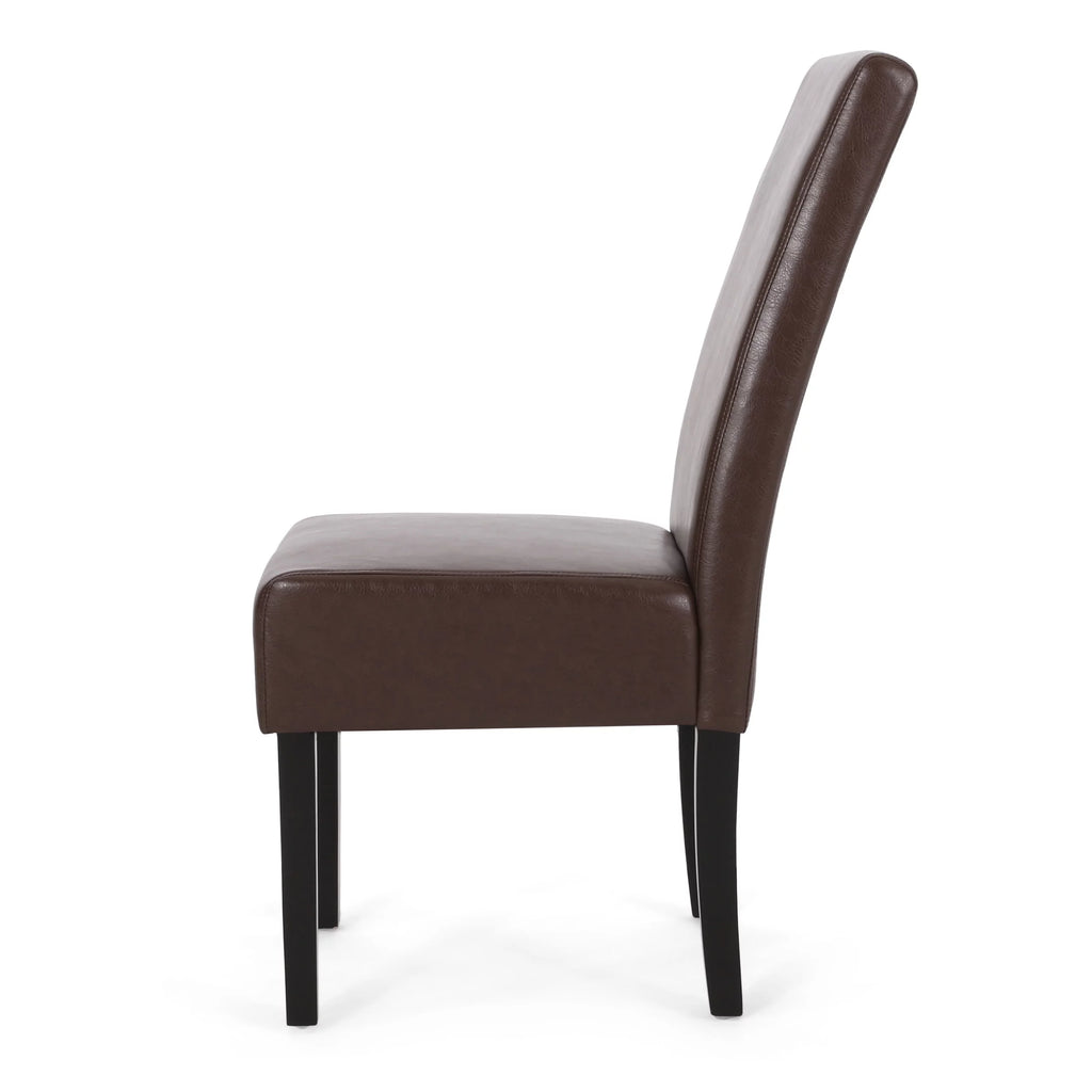 Faux Leather Dining Chairs Set of 4 Dark Brown I497356