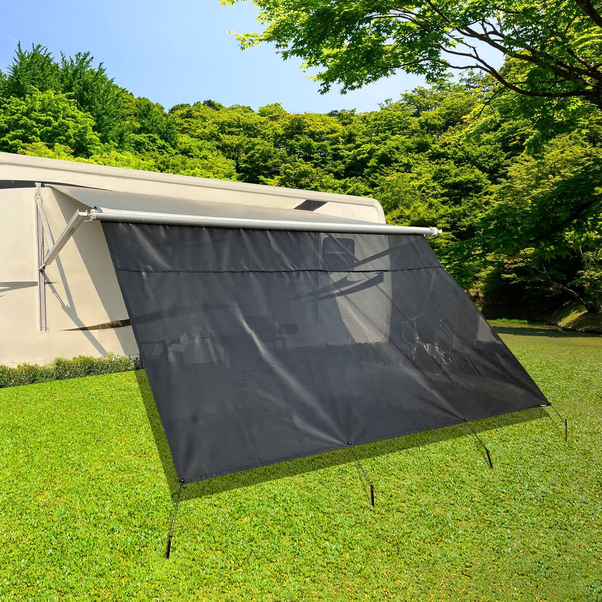 RV Awning Shade Screen with Zipper 8'X11'3'' O40300