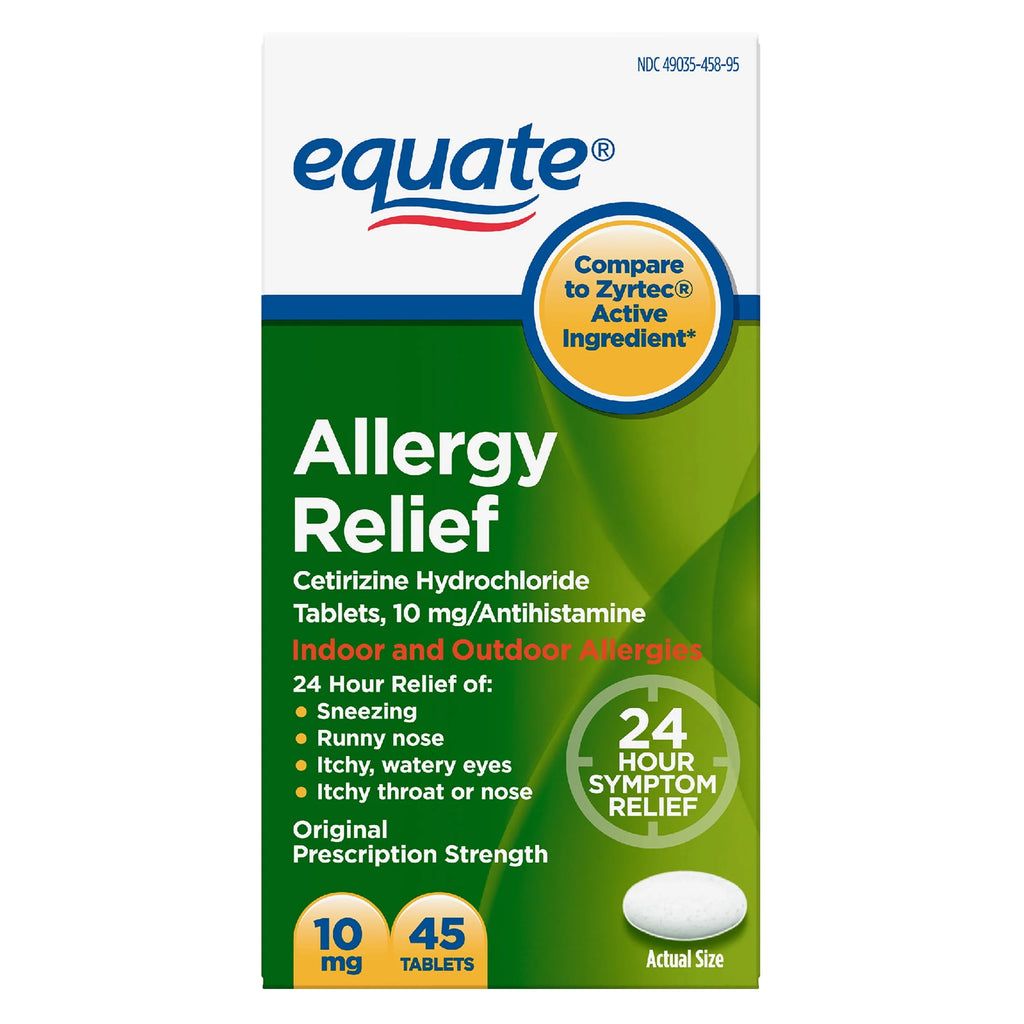 24 Hour Allergy Cetirizine Hydrochloride Tablets 10 mg 45 Count R7870