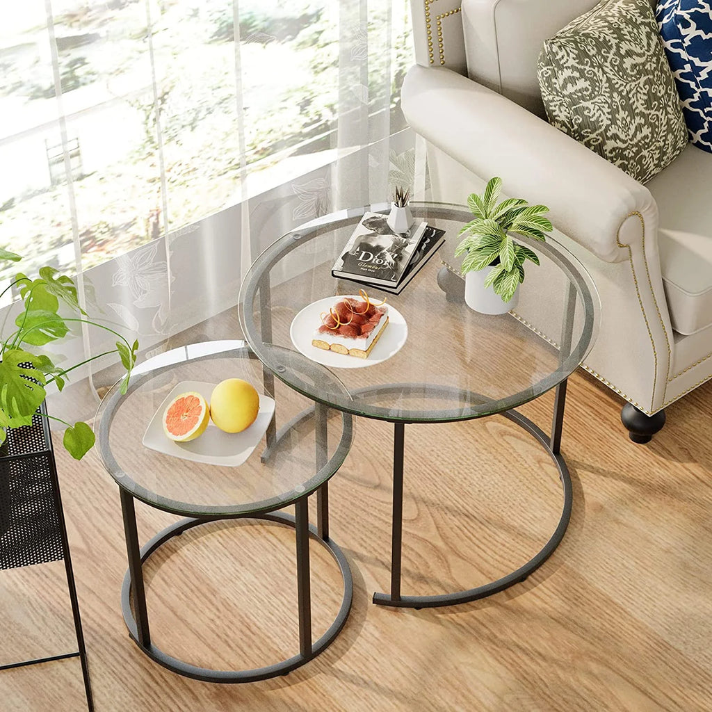 Tempered Glass Round End Table Z1002