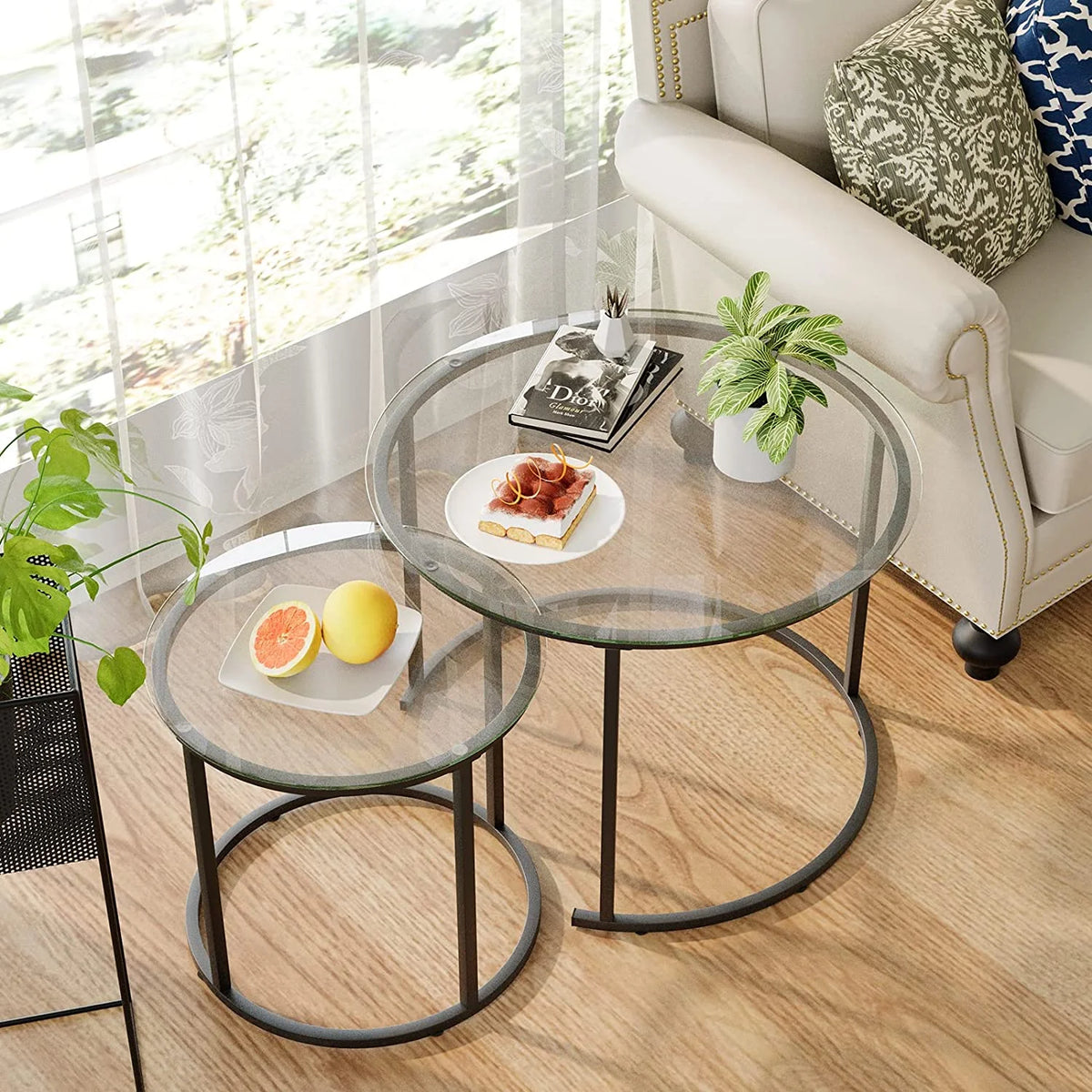 Tempered Glass Round End Table Z1002