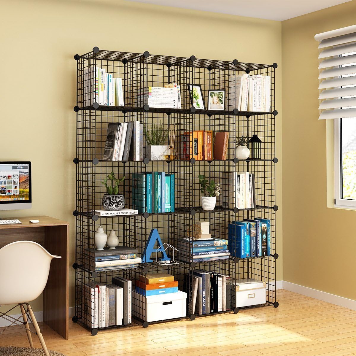 14x14 Wire Cube Storage 25-Cube Modular Shelving Unit C589
