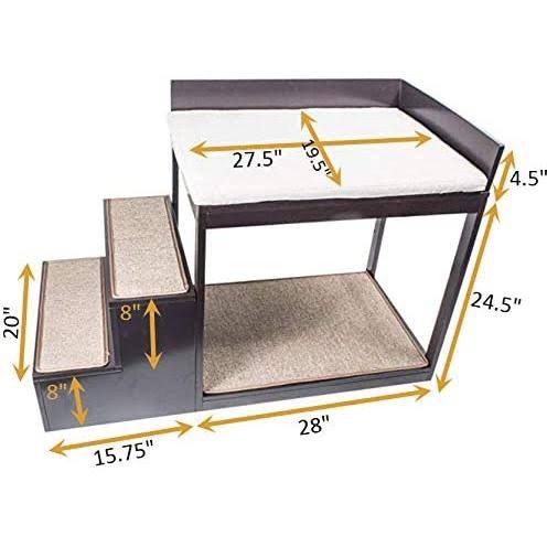 Brown Multi-Level Bed and Step System for Dogs Cats N332405