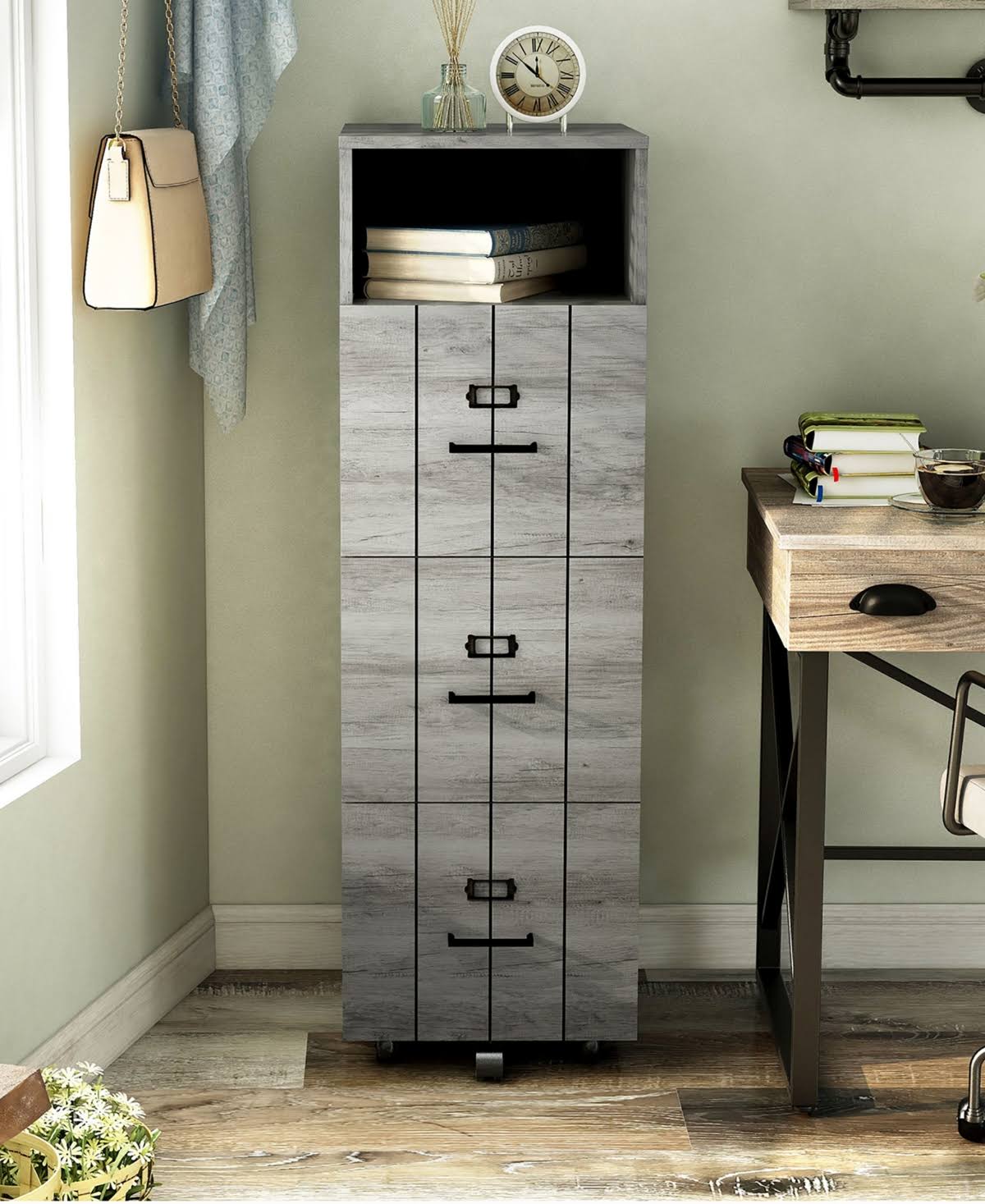 Gray 3-Drawer File Cabinet M3356