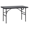 4 Ft Black Folding Plastic Table Y25211