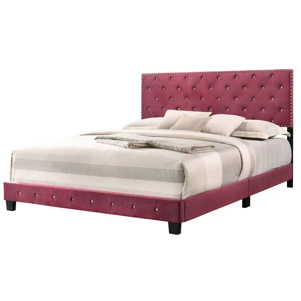 Velvet Upholstered King Bed L9213
