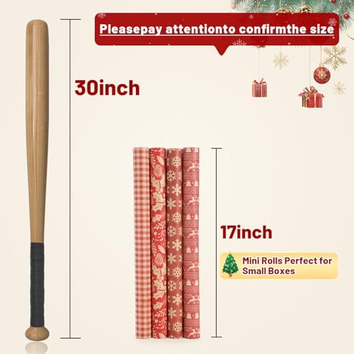 Brown Kraft Christmas Wrapping Paper, 4 Rolls N484