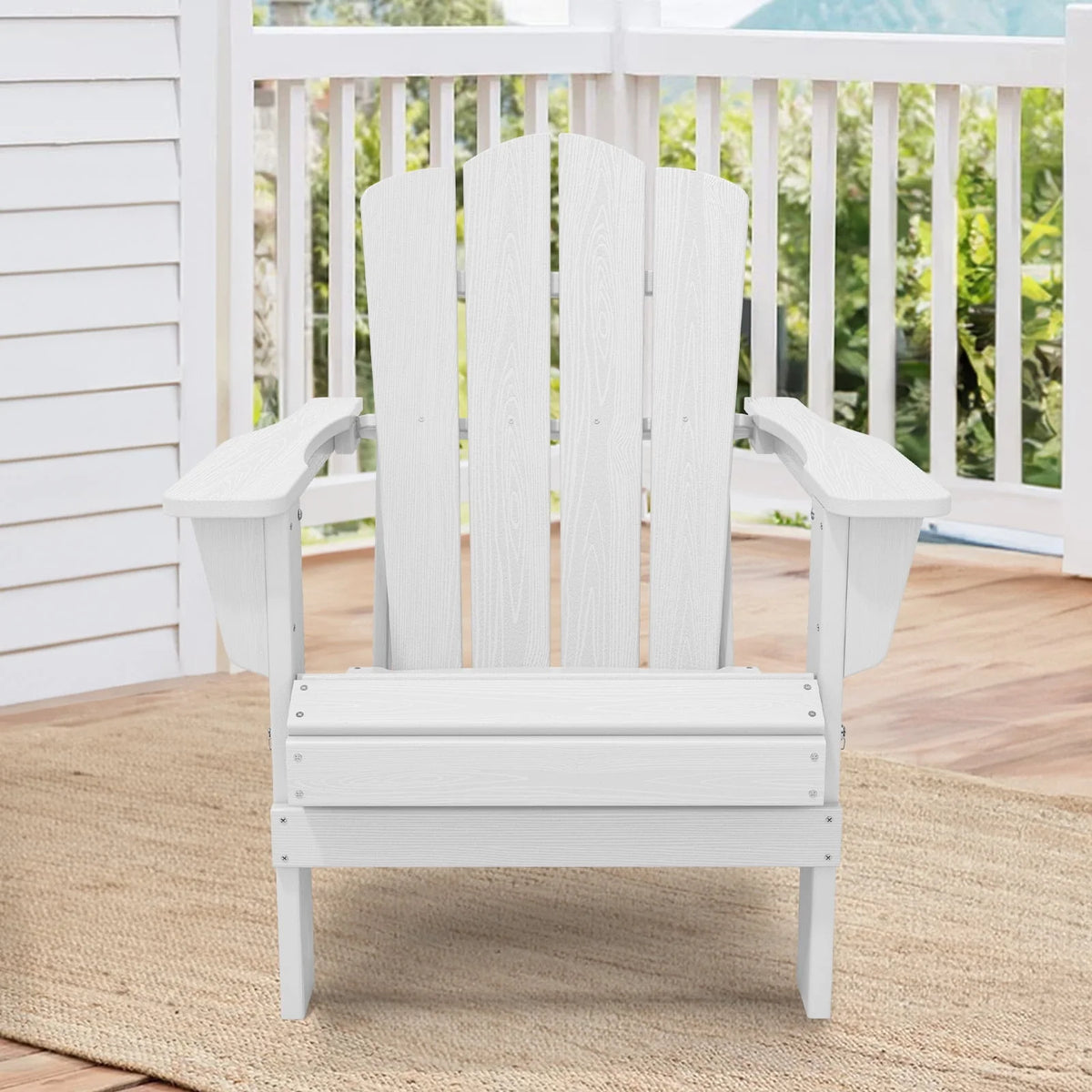 Black HDPE Resin Adirondack Chair O59880