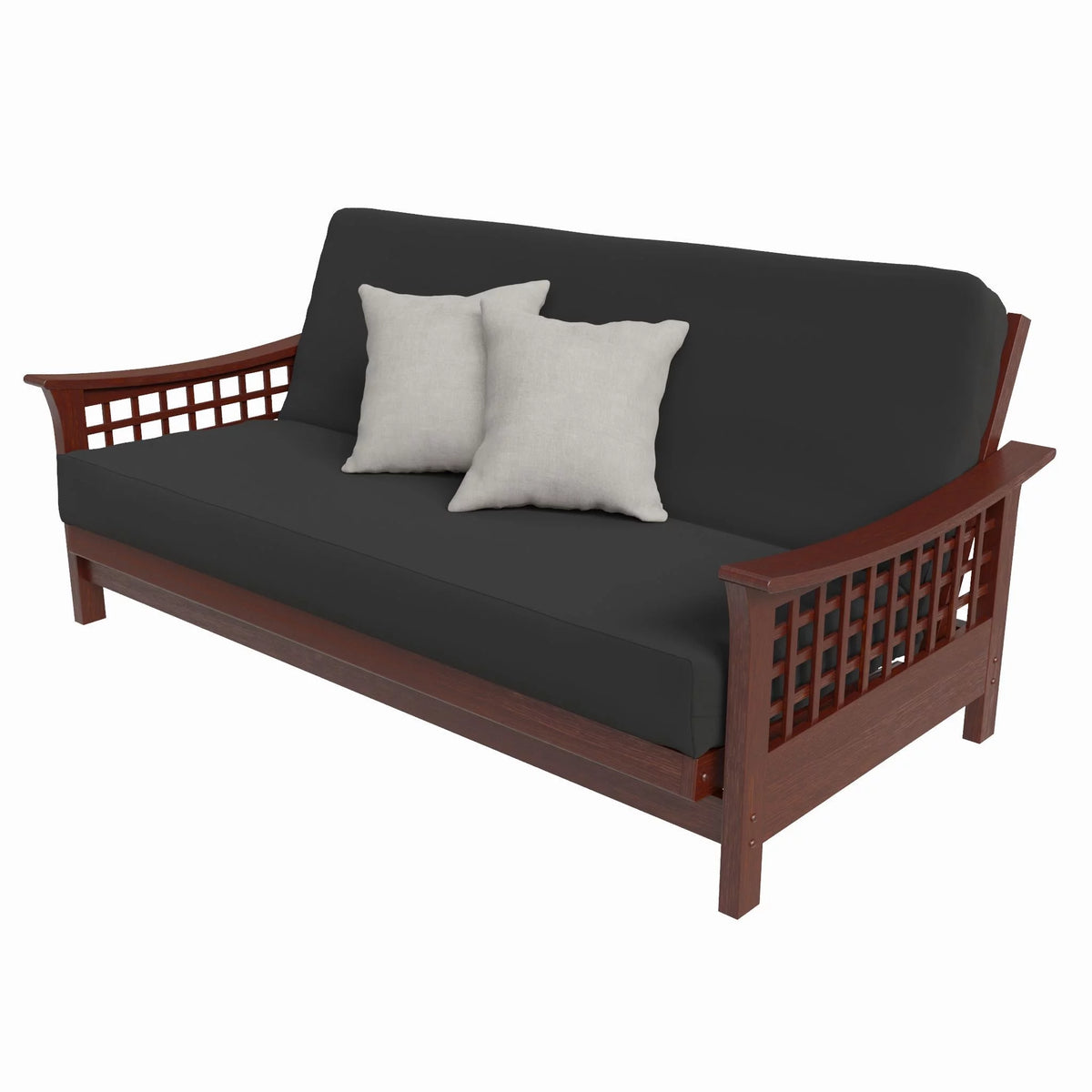 Wood Full Size Futon with Mattress O242827