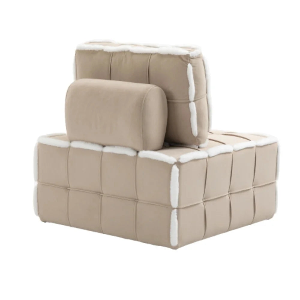 Beige Upholstered Armless Accent Sofa Chair P97384