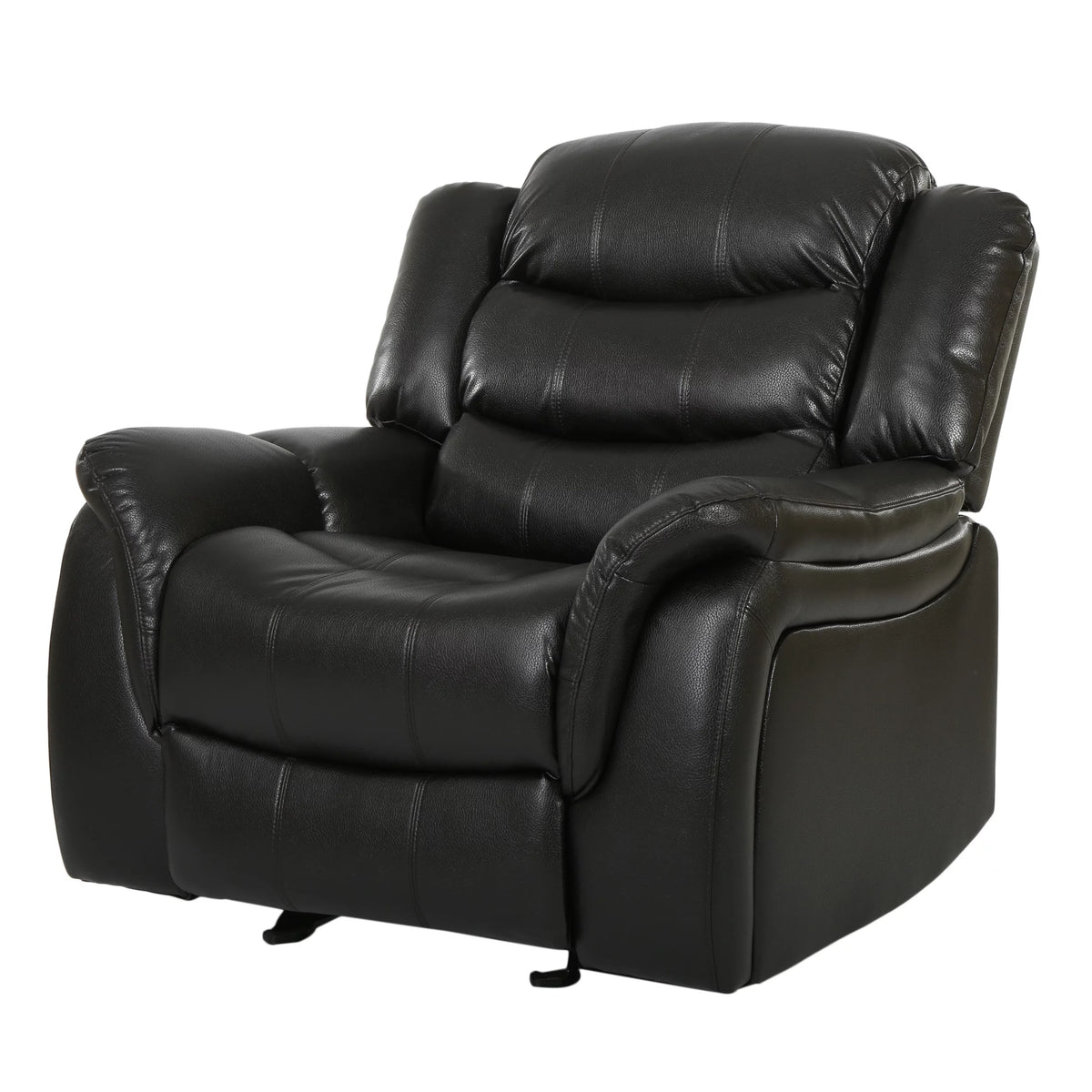 Black Faux Leather Recliner Glider Chair D46880