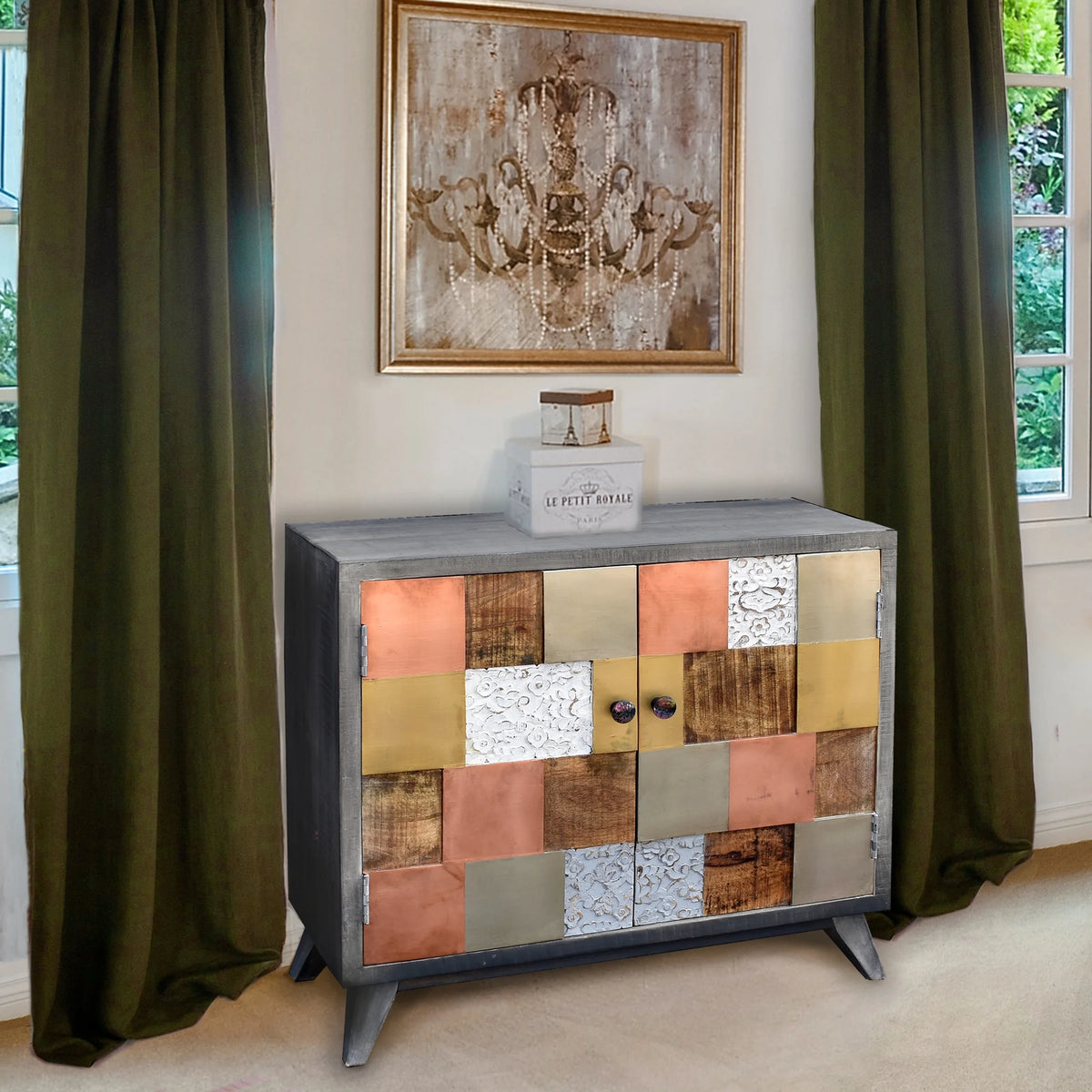 Recycled Mango Wood Cabinet with 2 Doors Q6924