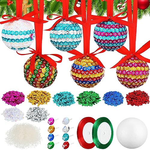 20 Sets Christmas Crafts Sequin Ornaments Kit Q328131