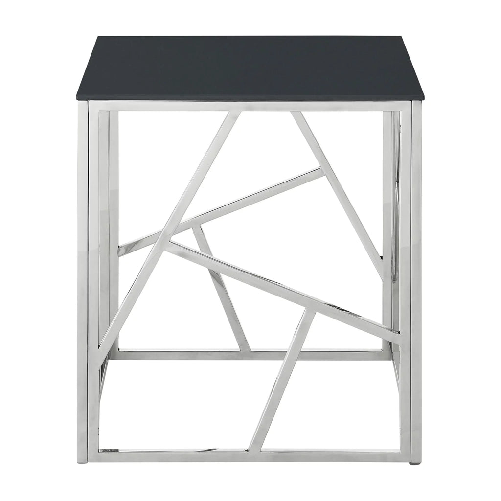 20 Inch Glass End Table with Metal Frame B6904