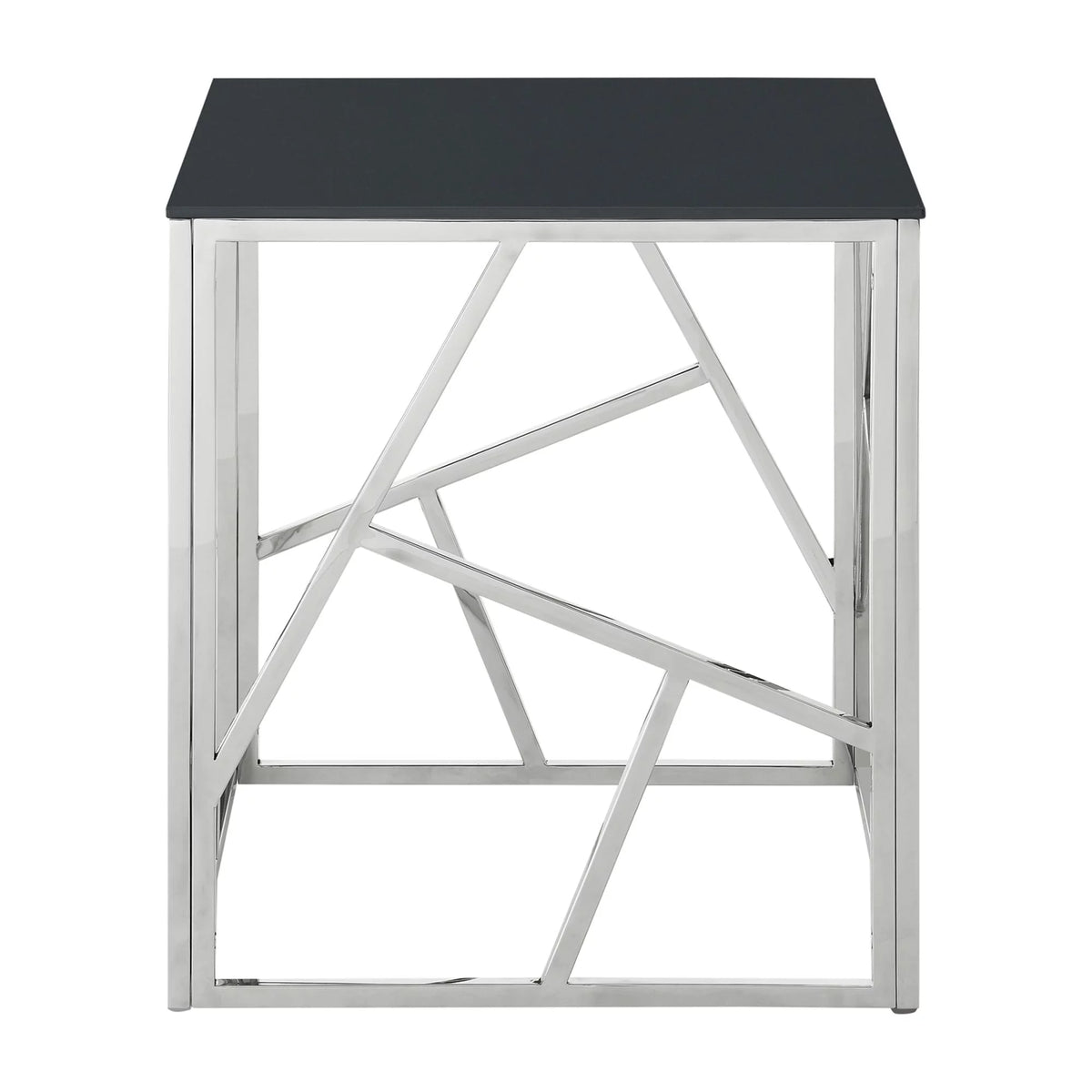 20 Inch Glass End Table with Metal Frame B6904