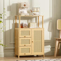 Bamboo Rattan Sideboard Cabinet with Adjustable Shelf X12764